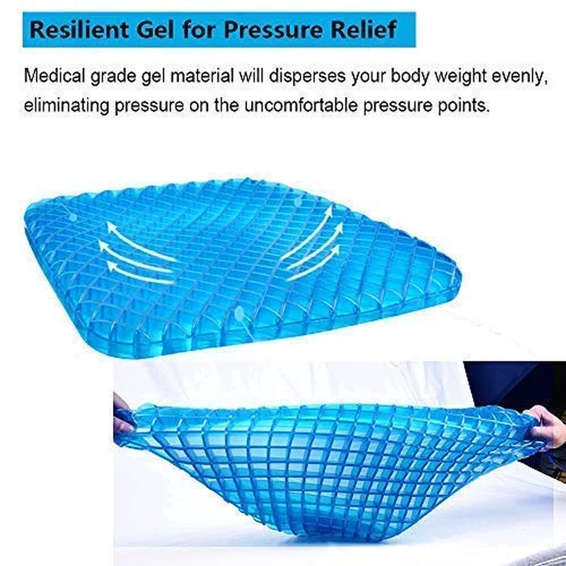 3D Breathable Chair Sitter Latex Silicone Gel Cushion Honeycomb Summer Ice Cool car Cushion Orthopedic Seat Pad Drop shiping 4