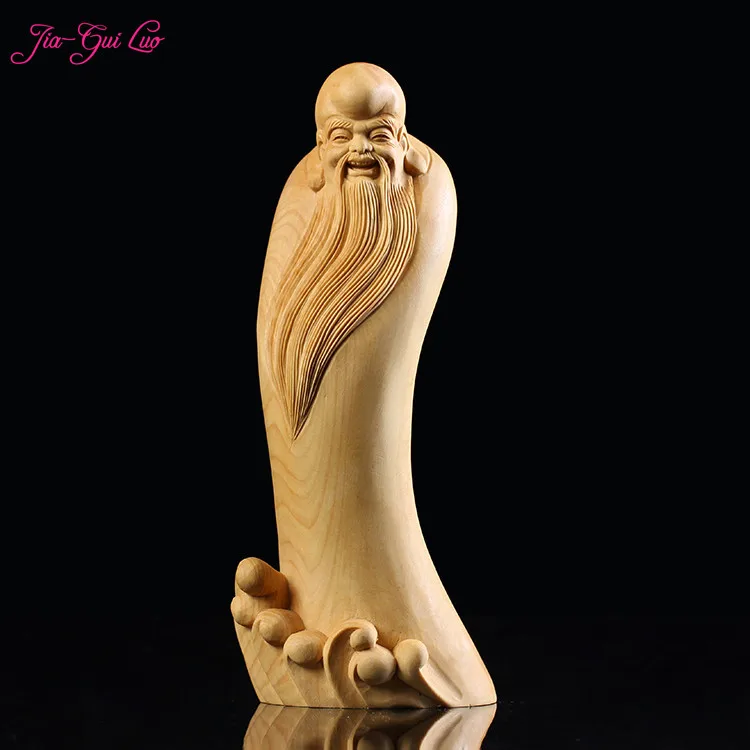 JIA-GUI LUO Boxwood Carvings сумки монахи Maitreya подарок Будды на день рождения резьба по дереву