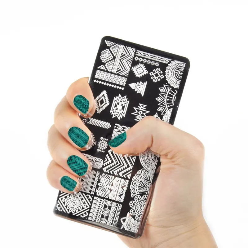 12*6cm Big Size Nail Art Stamping Plate Lines Animal thicken Template Printing mold Plates Nail Art Stencil Decor Stamp Tool 4