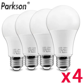 

4pcs/lot E27 LED Light Bulb AC 185V-265V Lampada LED Bulb 6W 9W 12W 15W 18W Ampoule LED Spotlight Table Lamp Saving Energy Light