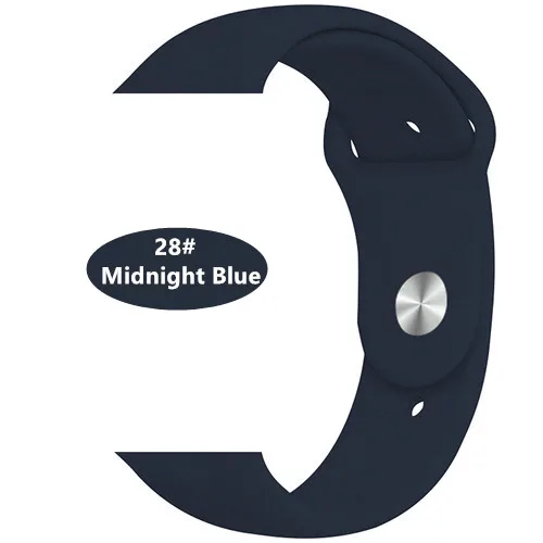 Новые спортивные силиконовые часы для apple watch band 4 44 мм 40 мм(iwatch 5) apple watch 3 2 1 42 мм 38 мм аксессуары для наручных браслетов - Цвет ремешка: deep blue 28