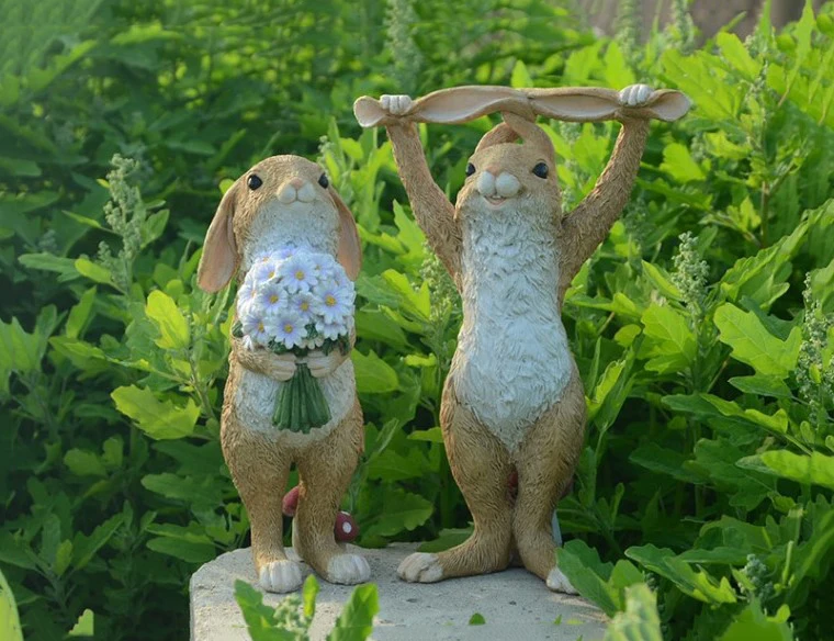 Cute Easter Rabbit Desk Decor Fairy Garden Bunny Animal Figurine Home Decor Valentine's Day Gift Miniature Garden Figurines Cute Easter Rabbit Desk Decor Fairy Garden Bunny Animal Figurine Home Decor Valentine's Day Gift Miniature Garden Figurines