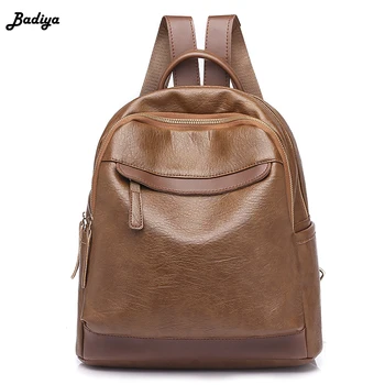 

Fashion Backpack for Women Soft Pu Leather Shoulder Bag Ladies Brief Designer School Back Packs Collage Casual Book Bags Travel