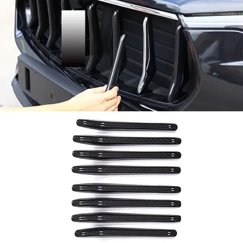 

8x Carbon Fiber Style ABS Plastic Car Exterior Front Mesh Trim Strips Decoration Cover Fit for Maserati Levante Accessories