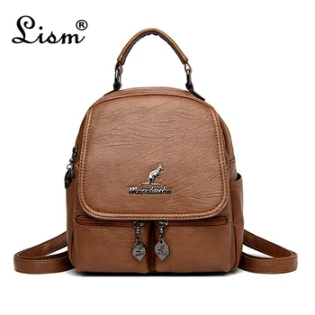 

2019 Women's High Quality Leather Backpacks Ladies Luxury Backpack Designer Large Capacity Backpack Casual Walking Backpack Girl