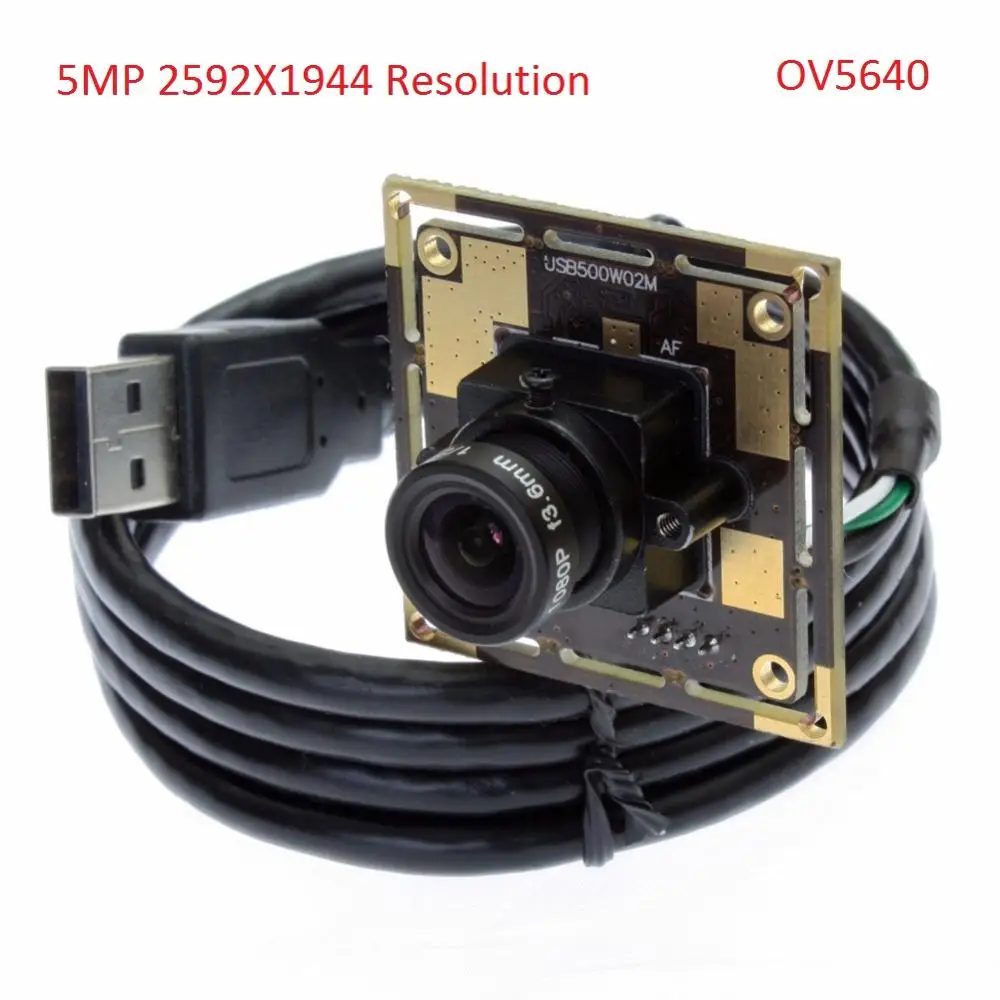 ELP без водителя Встроенный USB 2 0 веб камера 2592x1944 разрешение промышленный 5MP OV5640