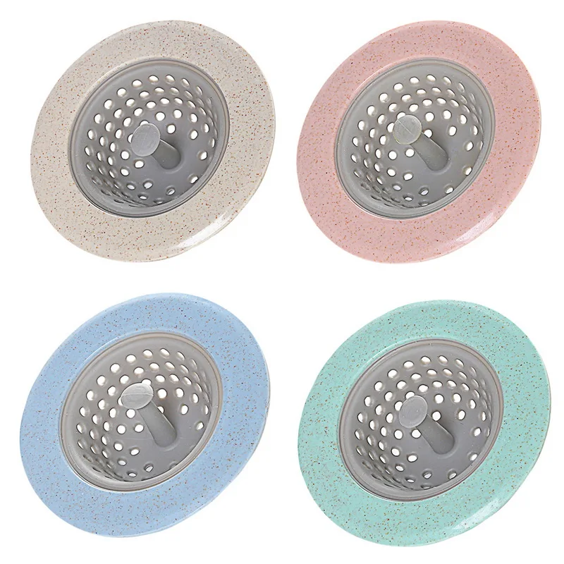 Kitchen Sink Drain Plugs Strainers Kitchen Accessory Silicone Sewer Hair Filter Collect Bath Drain Stopper Sink Floor Drain Plug