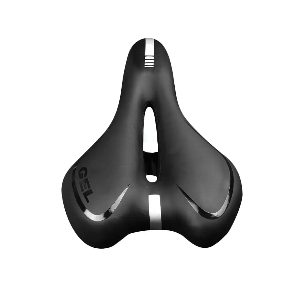 Reflective Shock Absorbing Hollow Bicycle Saddle PVC Fabric Soft Mtb Cycling Road Mountain Bike Seat Bicycle Accessories