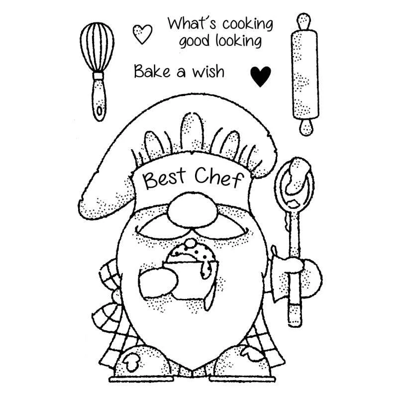 2021 New Christmas Gnome and Animal Pattern Clear Stamps Set For Making Dwarf Greeting Card Scrapbooking No Metal Cutting Dies 