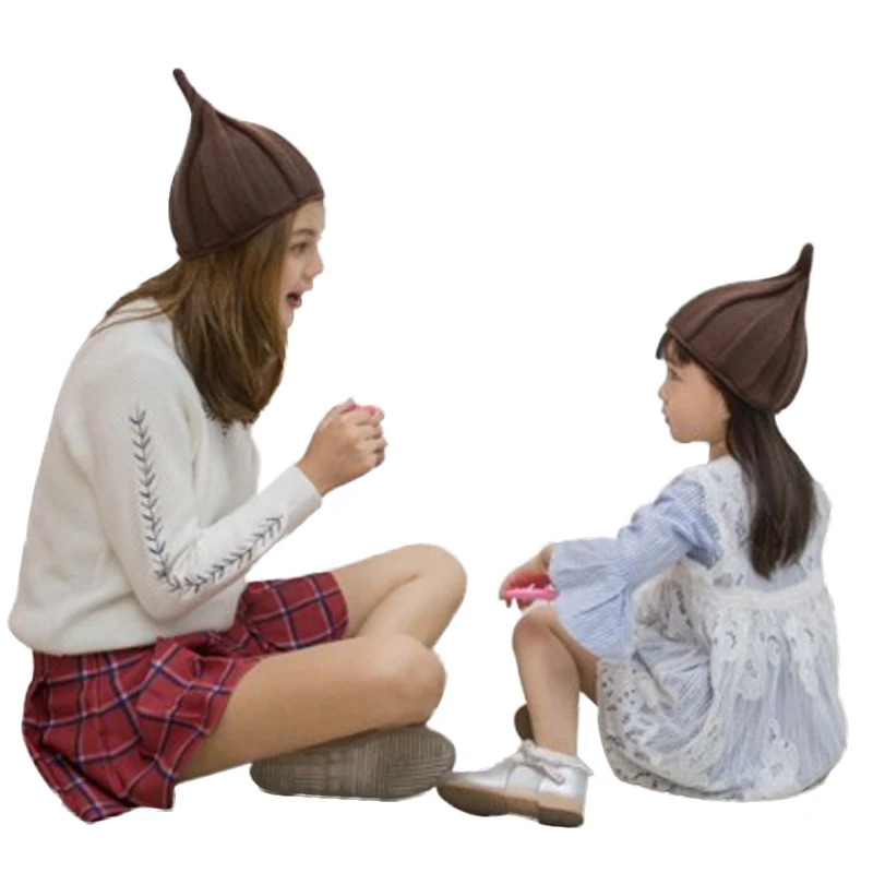 Sparsil для родителей и детей, зимние вязаные шапочки, шапка из плотного хлопка, тонкая шапка, женская Лыжная Шапочка с острым носком, милая шапочка для мальчиков