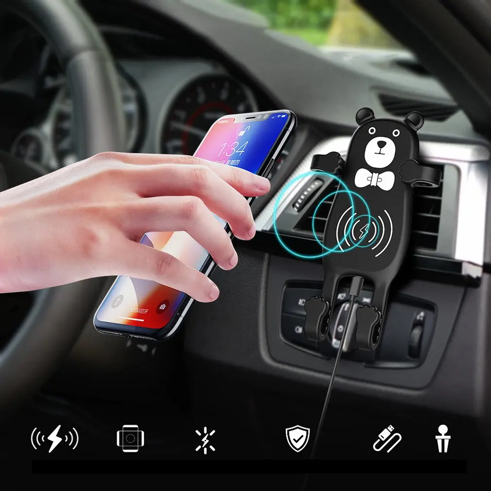 Автомобильный держатель для телефона, беспроводная Быстрая зарядка 9 В, высокая мощность, быстрая зарядка, автомобильное беспроводное зарядное устройство, вращение на 360 градусов