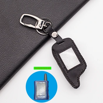 

Hot Sale Smooth Leather Key Case Cover for Russian version 2-way SCHER KHAN Magicar A/B lcd Car Alarm System