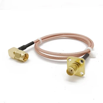 

SMA Male Right Angle to SMA Female Flange Cable RG316D Double Shield Silver RF Coaxial Cable For Wireless 3M 5M 8M 10M 12M 15M