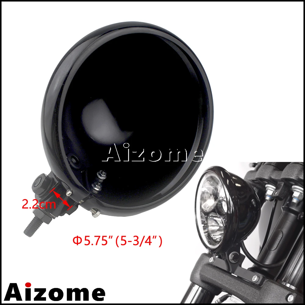 Motorcycle Parts Copper Motorcycle 5.75" LED Round Headlight Shell