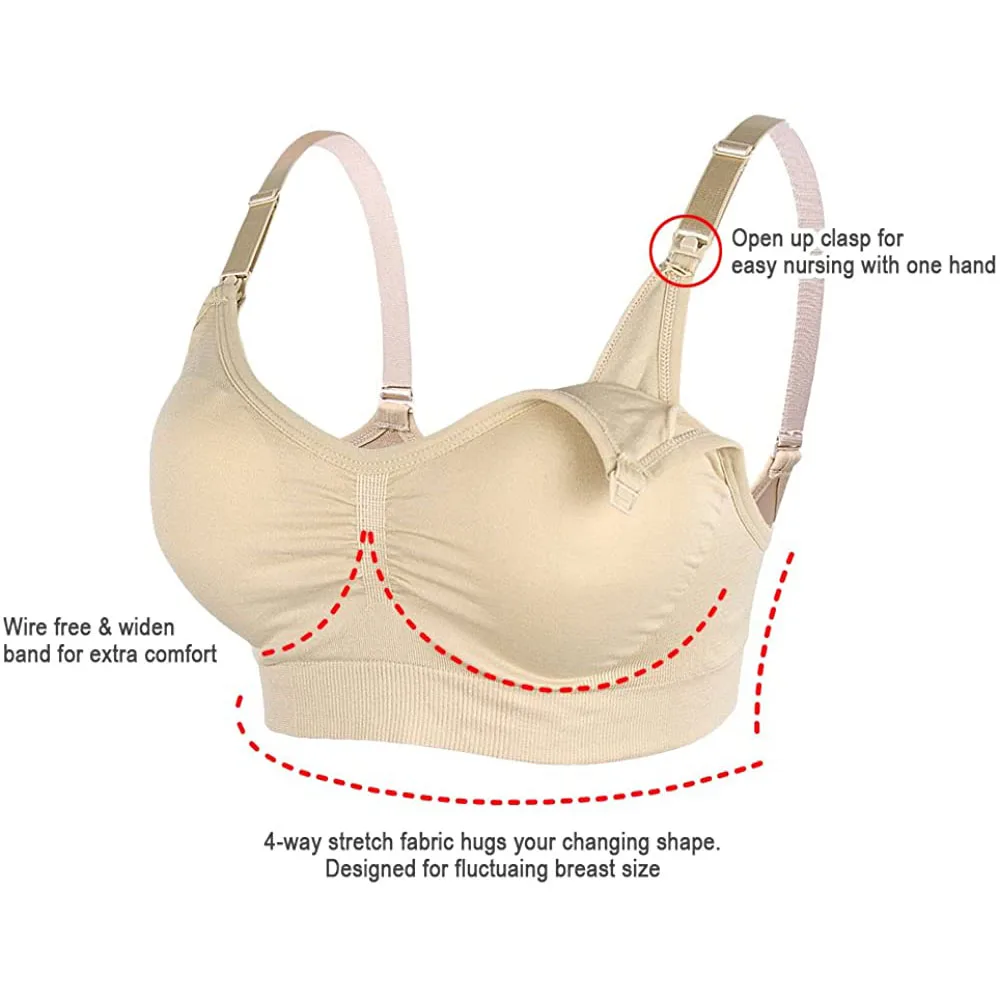 Maternity Bras Wirefree Nursing Bra Pregnancy Clothes Prevent Sagging Breastfeeding Women's Breathable lactancia Bra 3