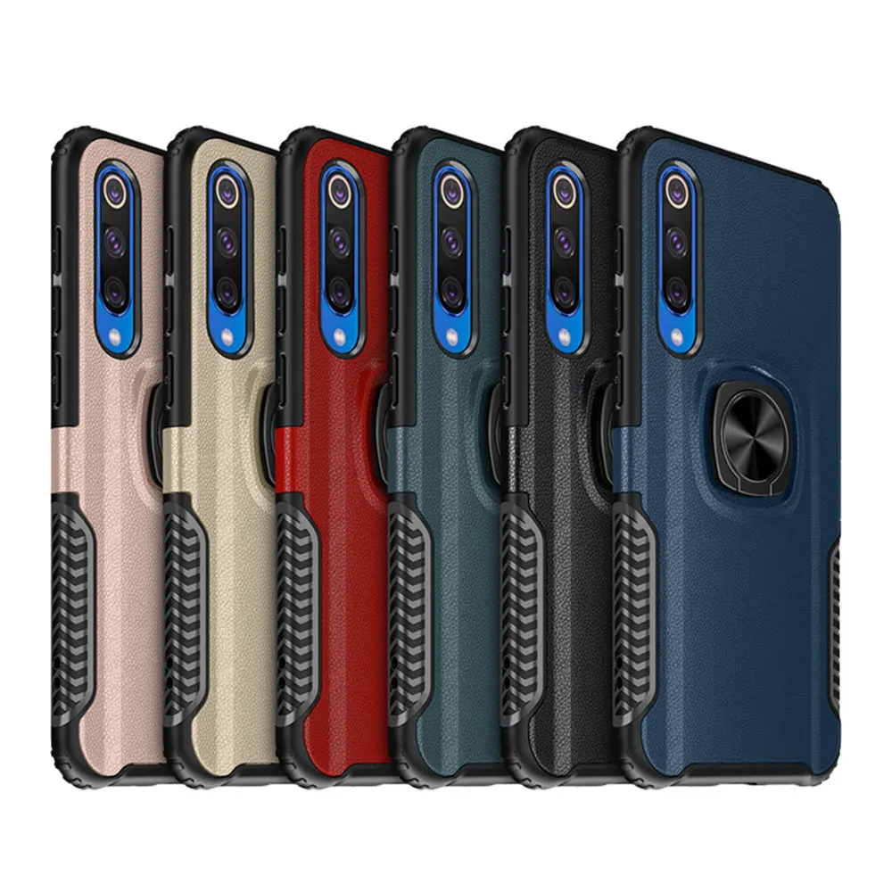 

Armor Car Holder Magnet Ring Phone Case Plastic+Silicone Cover On For Samsung Galaxy A20 A30 A50 2019 A 20 30 50 Global 32/64 GB