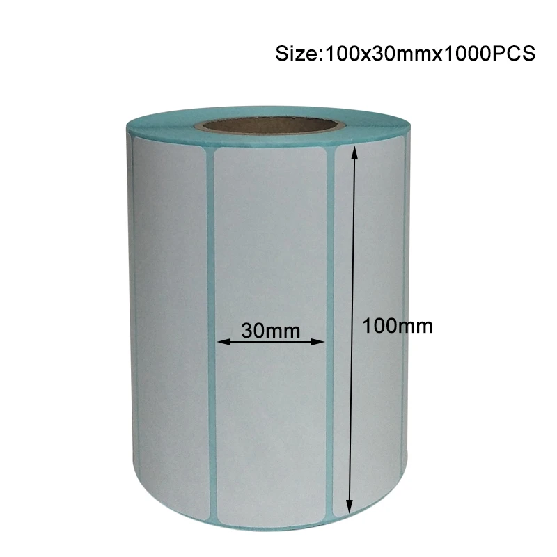 100x30mm-1000pcs 20x10 мм этикеток-700 штрих-код стикер в рулоне самый сильный и толстый-тепловой почтовые BPA бесплатно, супермаркет пустой стикер - Цвет: 100x30mm-1000pcs