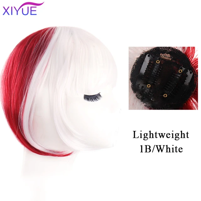 Black/Light Brown Clip In Hair Bangs Hairpiece Accessories Synthetic Fake Bangs Clip In Hair Extensions Clip In Hair Pieces WL41