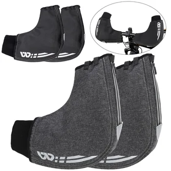 

WEST BIKING Winter Bike Handlebar Mittens Warm Windproof Cycling Bar Mitts Glove composite Material Thicken Designed