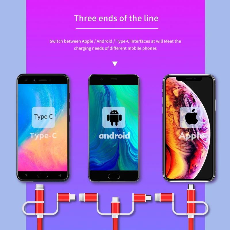 Магнитный зарядный кабель 1 м Micro USB для iPhone XR XS Max X Magnet charger Android usb type C светодиодный