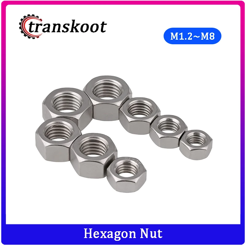 50pcs DIN934 m1.2 m1.4 m1.6 m2 m2.5 m3 m4 m5 m6 m8 Stainless Steel A2 Hex Hexagon Nut Bolt m2 m2.5 m3 m4 m5 m6 m8|hexagonal nut|stainless steel nut boltnuts stainless steel - AliExpress