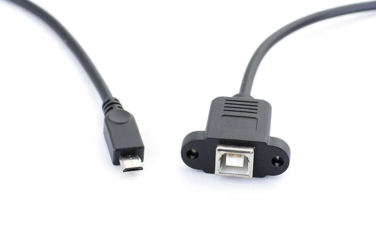 Micro-USB 5pin Micro USB 2,0 мужчина к USB 2,0 B Тип Кабель с разъемом-розеткой 30 см 50 см с панельным креплением отверстие кабели