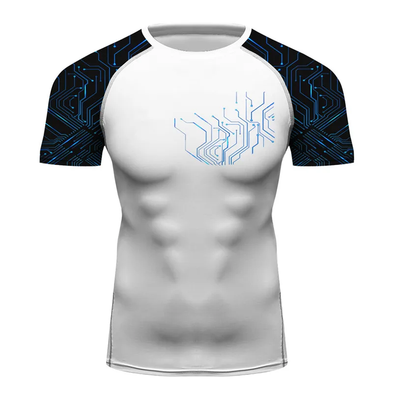 Мужская футболка с надписью NO GI BJJ Спортивная Cool Future Electronics Line Heart цифровая печать