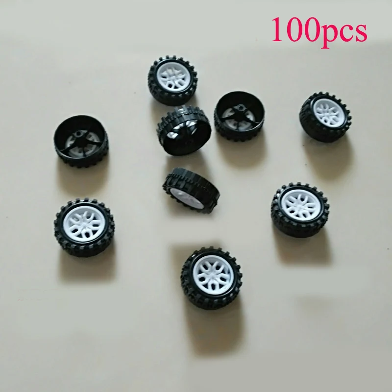 100PCS DIY Toy Car Parts Diameter 42mm Wheel 2mm Axle Hole Miniature
