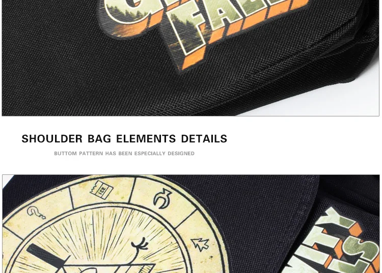 Gravity Falls Shoulder Bag Messenger Bags Comic Drama Bill Zyphur Wendy Mabel Kids Boys Girls Children School Travel Leisure Cross Pocket (11)