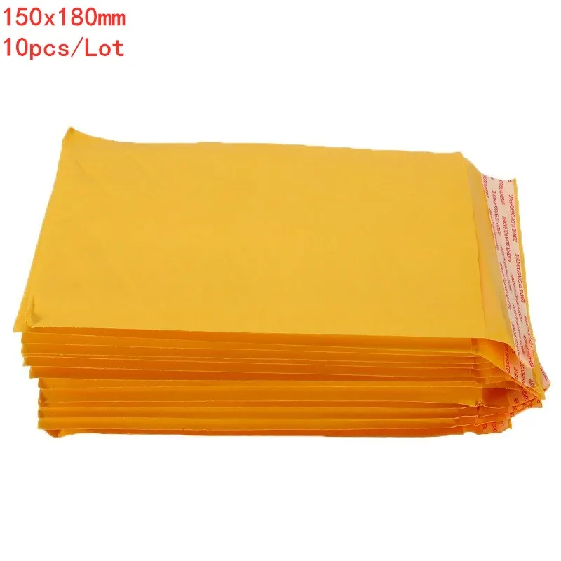 3 размера 50/30/10/5 шт. крафт Бумага воздушно-пузырчатой упаковочной пленкой сумки мягкие конверты конверт с пузырьковый почтовый пакет - Цвет: 150x180mm10pcs