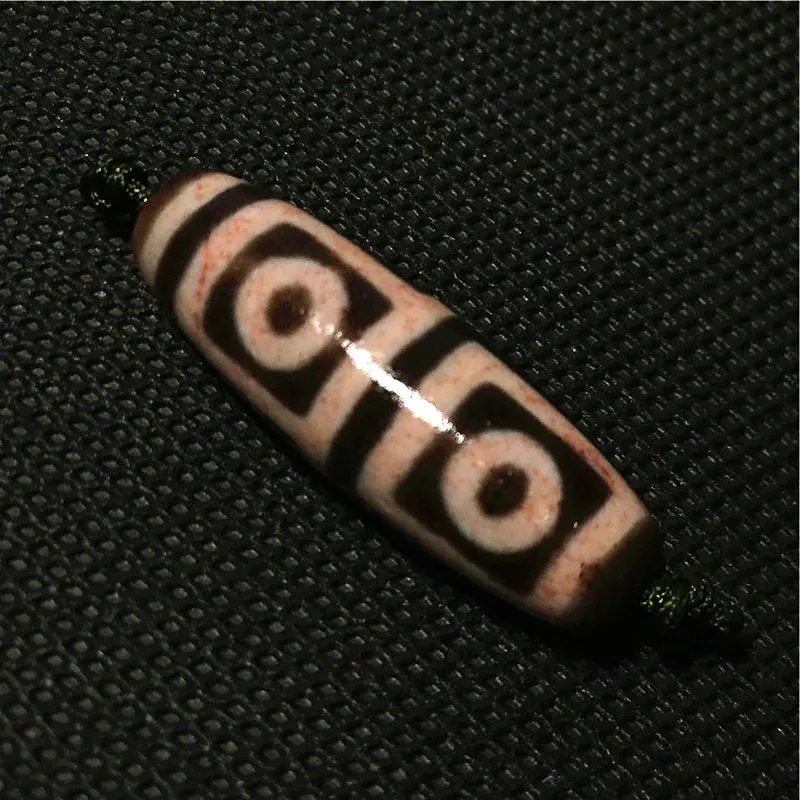 191010-5 Collectable Tibetan Dzi Beads Amulet Beads 4 Eyes with Cinnabar DIY Fine Jewelry Beads Natural Agate Materials
