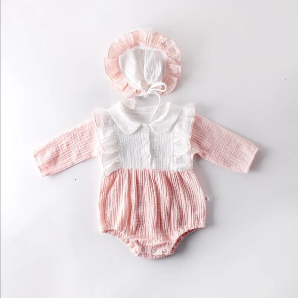 CA/Одежда для маленьких девочек; комбинезон шапка с длинными рукавами и оборками; комплект одежды