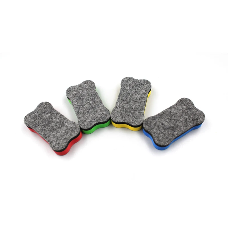 Mini Bone EVA Sponge Magnetic Whiteboard Eraser Dry Erase Board Marker Cleaner Chalk Blackboard Wipe 3Pcs School Office Supplie magnetic whiteboard erasers