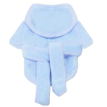 

Cute Comfortable Bathrobe Solid Hoodie Clothes Fashion Winter Warm Dog Pajamas For Puppy Soft Pet Jumpsuit Coats