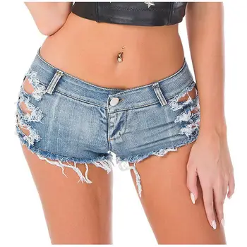 

2020 Sexy Tassel Denim Jeans Hot Shorts Bandage Hollow Out Sexy Jeans Shorts High Rise Waist Micro Mini Shorts Hot jeans M0312