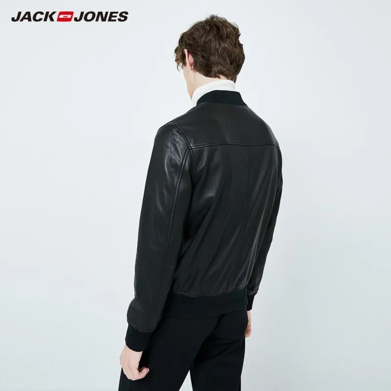 JackJones Мужская Мода Тренд натуральная кожа куртка из натуральной овчины пальто мужская одежда 219310503