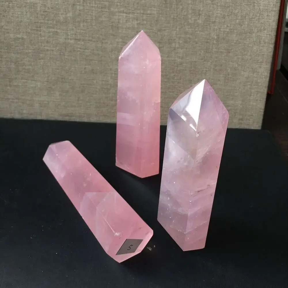 100% Natural Muti-color Quartz Crystal Pink Wand Pipe Healing Stone & Carb 