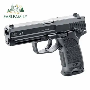 

EARLFAMILY 13cm x 10.1cm for Heckler & Koch USP Blowback Vinyl Car Sticker Windshield DIY Hip Hop Anime Custom Printing Decals