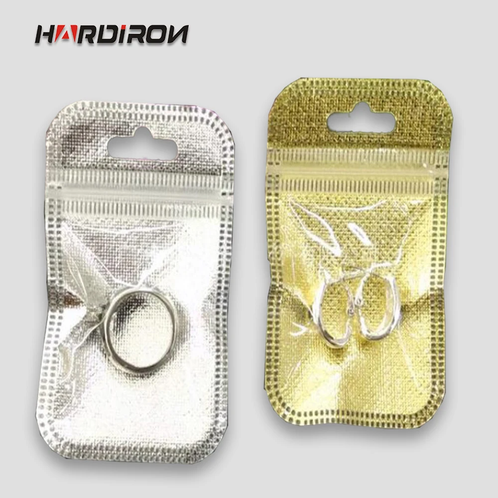 HARDIRON 100 шт нетканый прозрачный ювелирный мешок Золотой Серебряный пластиковый зажим сумка на цепочке браслет серьги ювелирные изделия Ziplock сумка