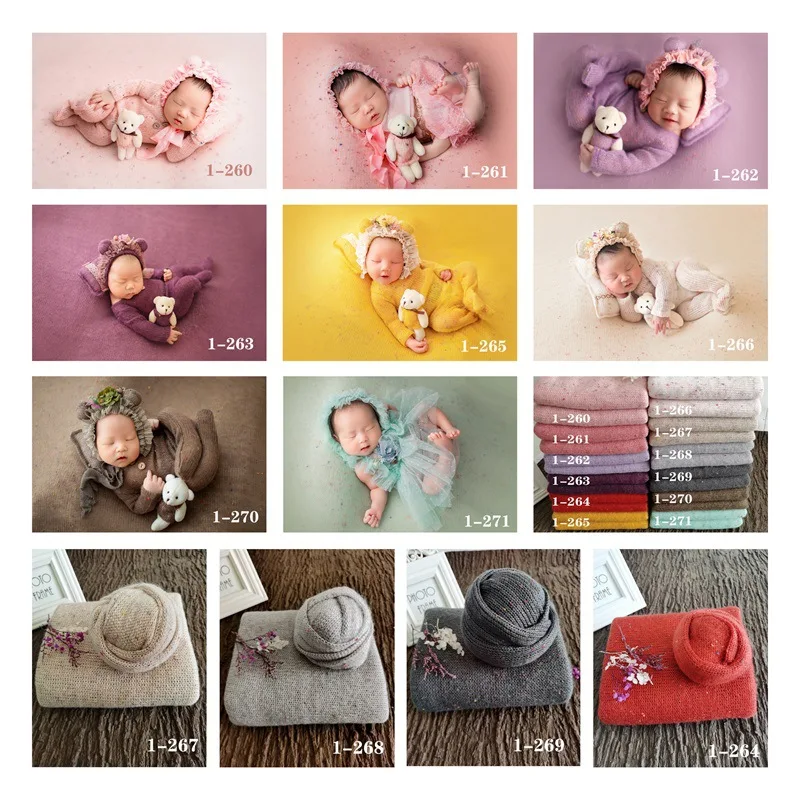 Newborn Photography Props Color Knitted Blanket Baby Swaddling Photo Backdrop Shoot Studio Shooting Wraps Fotografia Background | Мать и
