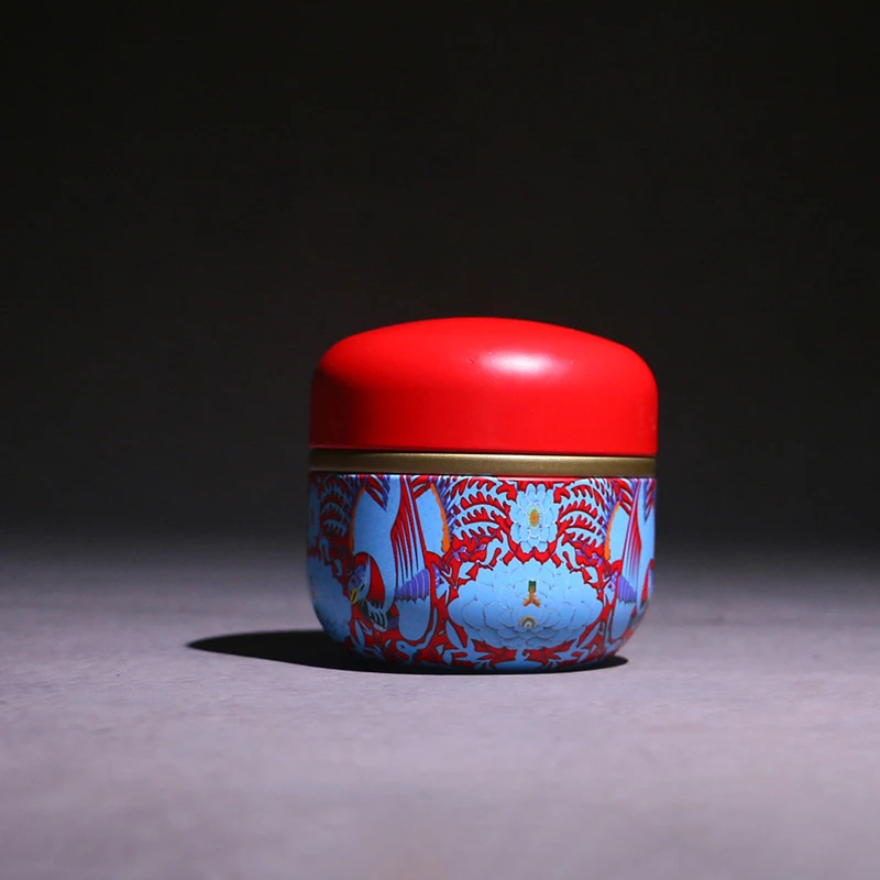 Japanese Metal Tea Storage Box Home Tea Coffee Spice Container Mini 50g Storage Caddy