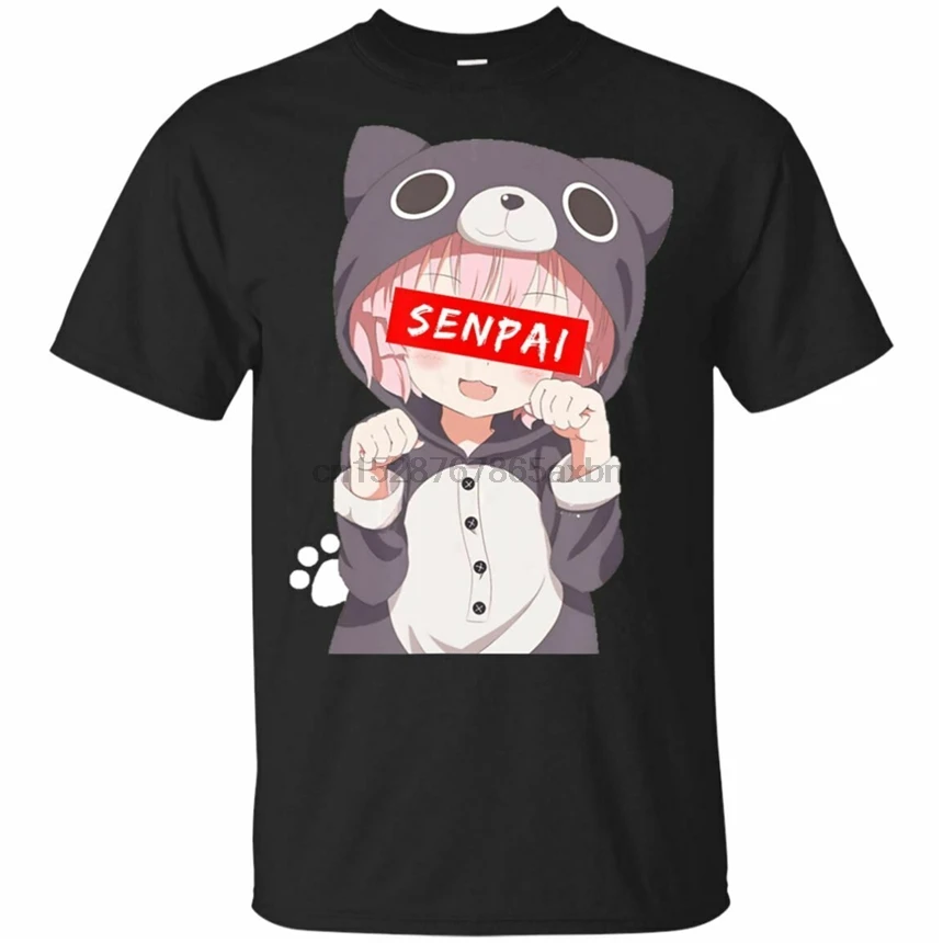 Короткая футболка с героями из японского аниме Девушка рубашка-&quotnotice Me senpai&quot
