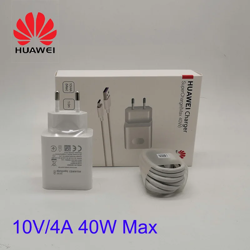 

Original huawei supercharge charger wall charger 40w for huawei p30 mate 30 20 RS nova 7 6 5 pro Honor 30 10V 4A super charging