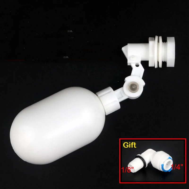 Válvula de bola flotante de llenado automático, interruptor de Control de agua para torre de agua, tanque de agua, ajustable, plástico blanco, entrada de 1/4 pulgadas