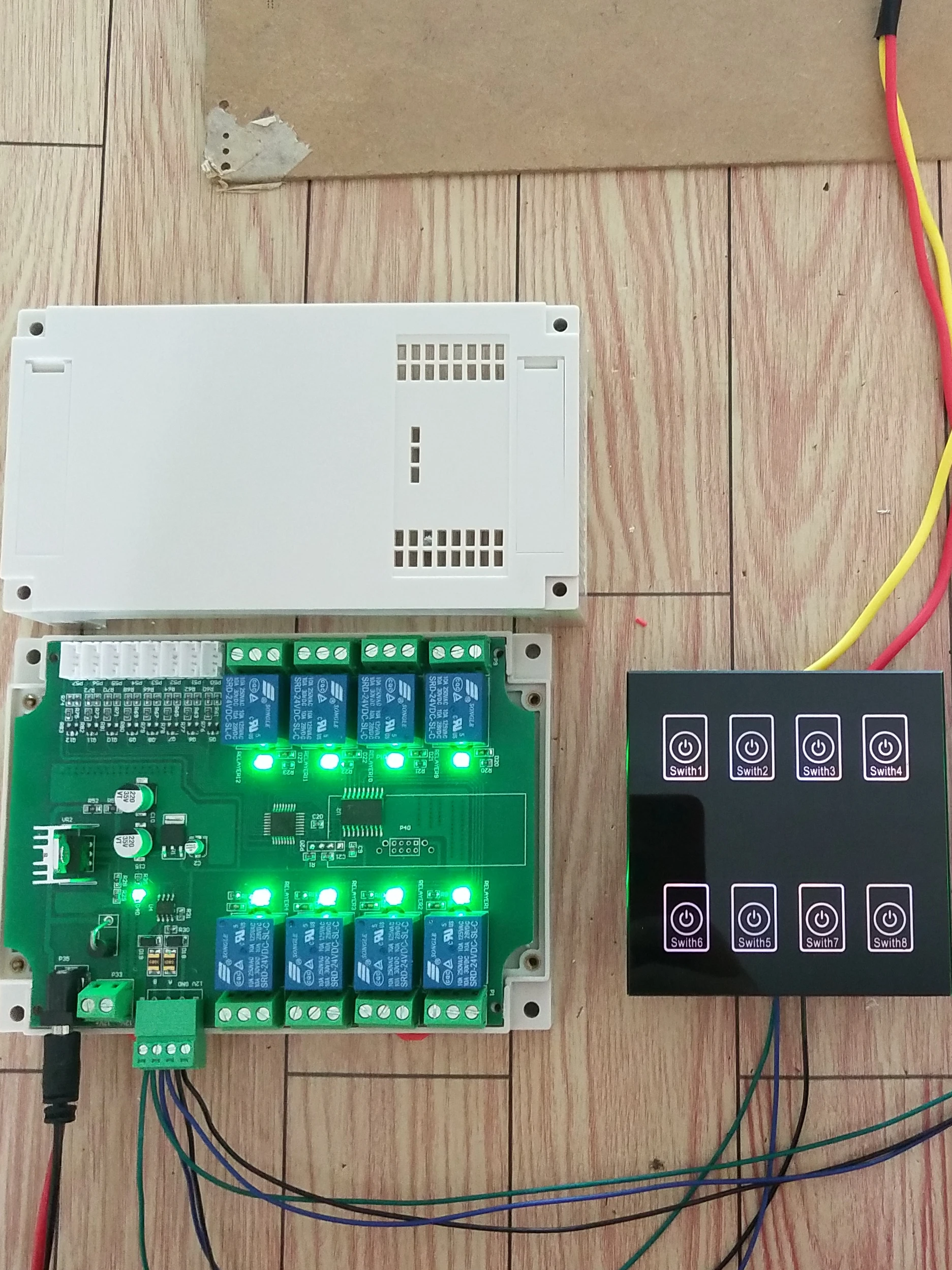 

8-way Touchpad Control Relay Board 485 Finished Product Dual Control Multiple Control with Shell Panel