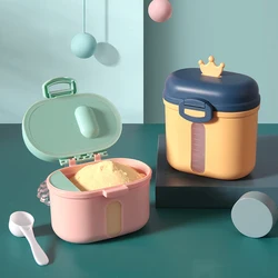 Caja de almacenamiento portátil para alimentos de bebé, dispensador de leche en polvo, caja de leche en polvo infantil de dibujos animados, contenedores de almacenamiento de aperitivos a prueba de humedad
