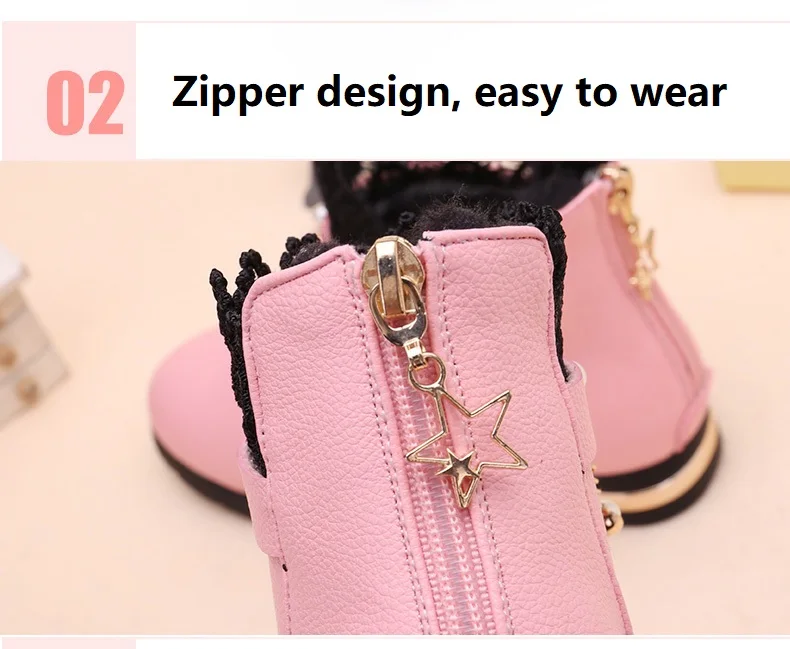 Girls Snow Boots Fashion Winter Autumn Children's Shoes For girls Toddler Kids Warm Princess Mar Boot Baby Girl Shoes