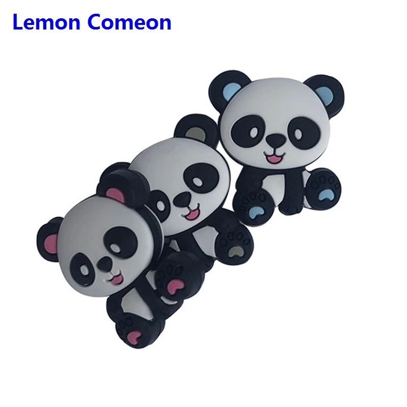 

Lemon Comeon Silicon Beads Baby Teething Panda Baby Bites Toy DIY Baby Teething Necklace Nursing Materials Silicone Teether 3PC