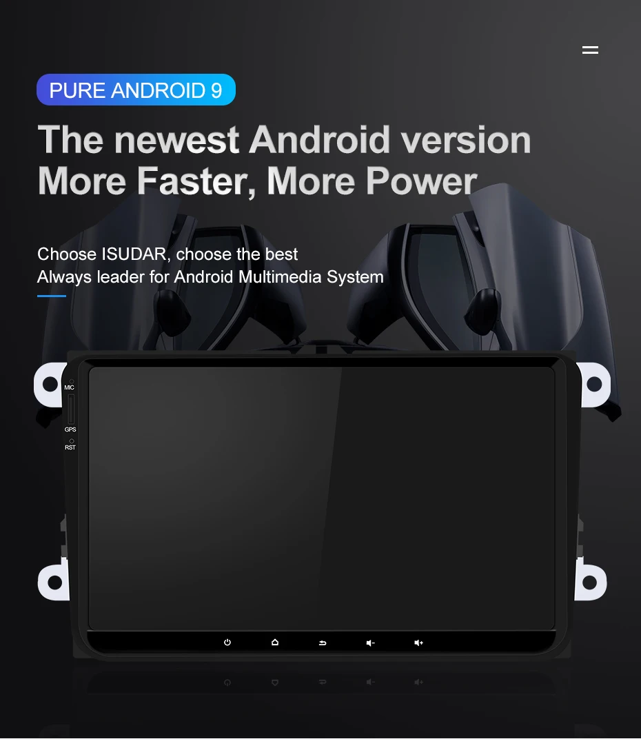 Excellent Android 9.0 Car Multimedia Player Navigation Car Radio 2 Din Stereo DVD For Mercedes Benz SMART 2016 VW Touareg Multivan T5 2010 0