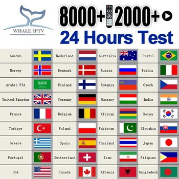 

WhaleIPTV 8000+ USA Canada IPTV M3U Code Android box smart tv enigma2 PC Czech Arabic Germany IPTV